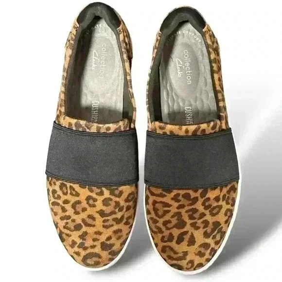 Clarks Pawley Wes Sneaker, Leopard Print Suede, Womens Size 7 **Like New** - Picture 4 of 10